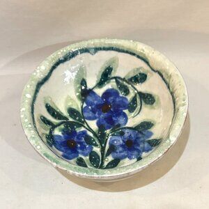 Porches Pottery Algarve Portugal Glazed Redware Hand Painted Trinket Bowl Signed